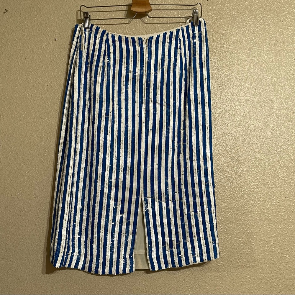 J.Crew Collection Striped Sequin Skirt Style G3573‎ Luxury Pencil Skirt - Picture 3 of 13